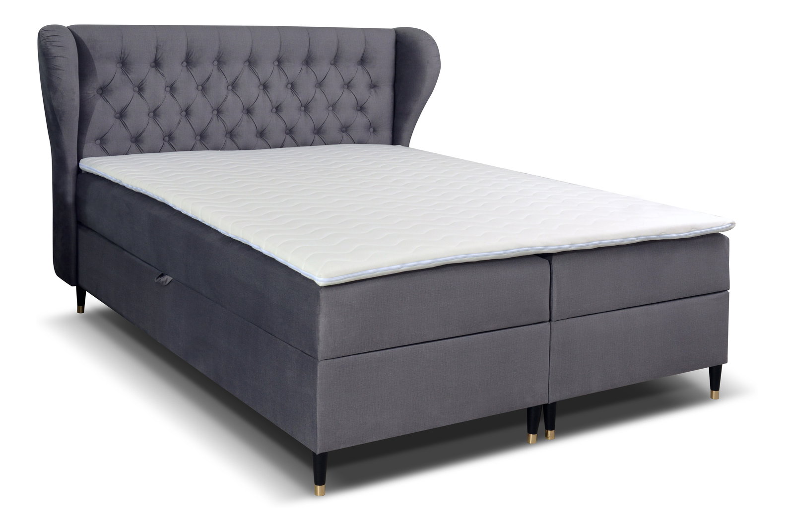Boxspring postel 160 cm Ortun (tmavě šedá)