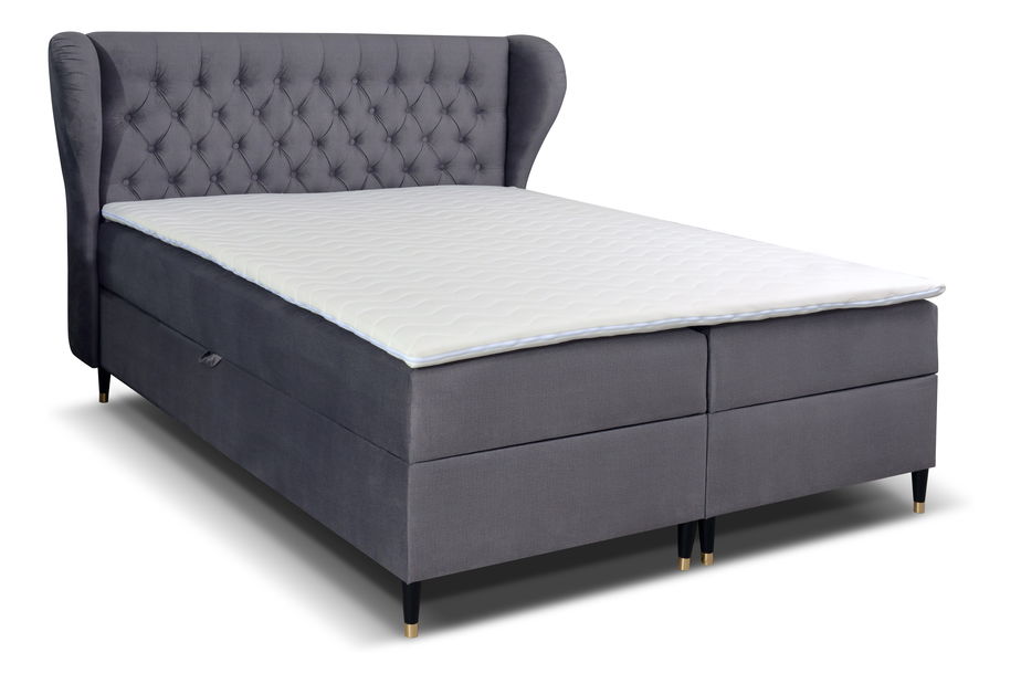 Boxspring postel 160 cm Ortun (tmavě šedá)