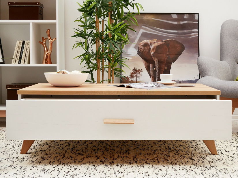 Konferenční stolek Balones BG17 (bílá + dub)