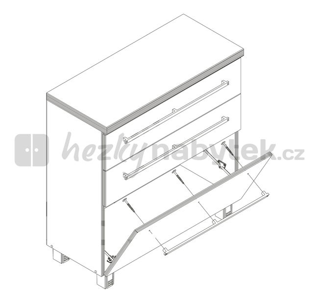 Botník (skříňka na boty) BRW VIS A VIS VK2S/8/8