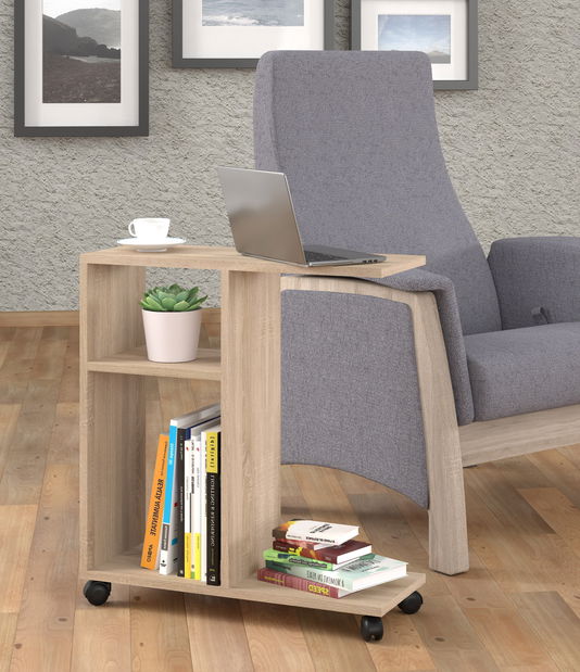 Příruční stolek na kolečkách Tros (dub sonoma)