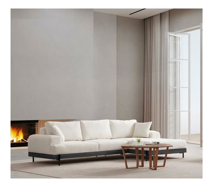 Rohová sedačka Etorella (P) (bílá + černá)