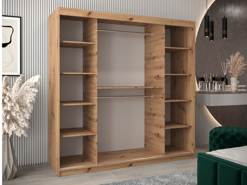 Šatní skříň 200 cm Eclipse (dub artisan + dub artisan)