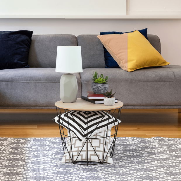 Příruční stolek Nanko typ 2 (přírodní + černá) *bazar