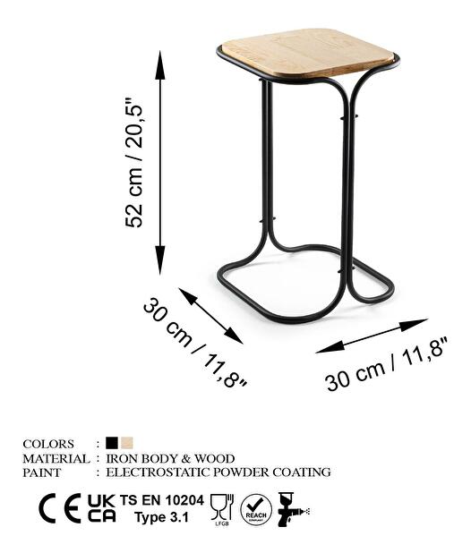 Konferenční stolek Museli 2 (černá + přírodní)