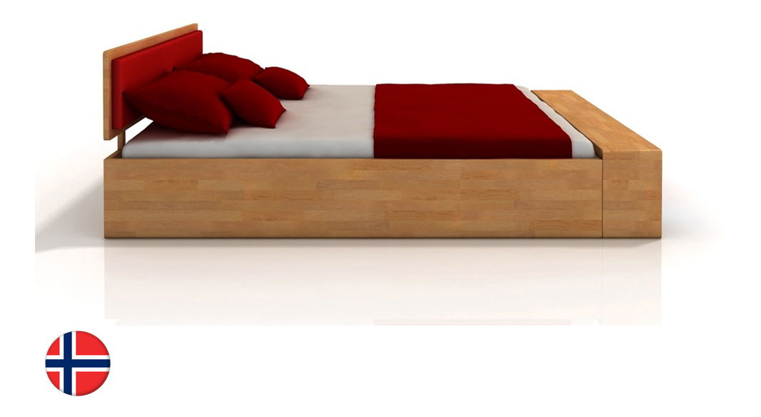 Manželská postel 160 cm Naturlig Invik (buk) (s roštem)