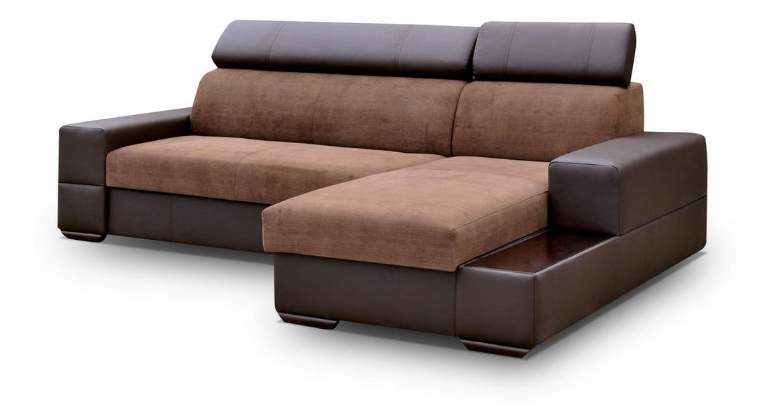 Rohová sedací souprava Lacey (tmavě hnědá + hnědá) (P)