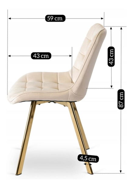 Jídelní židle Diria (krémová)