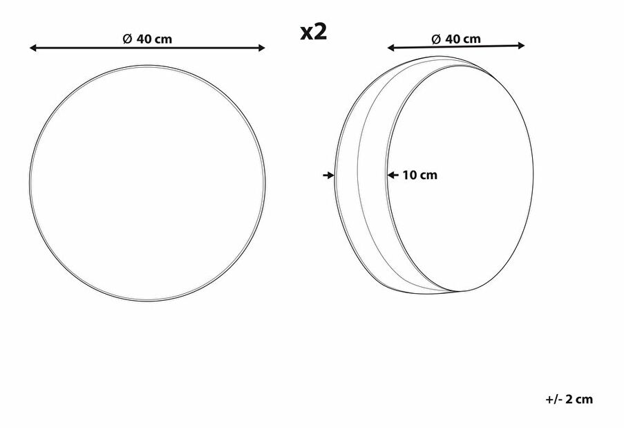 Sada 2 ozdobných polštářů ⌀ 40 cm Torra (vícebarevná)