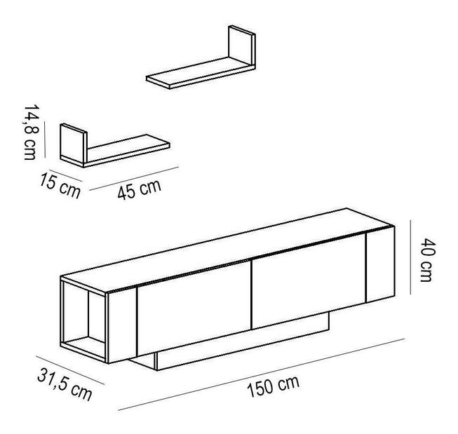 Obývací stěna Enrico (bílá)