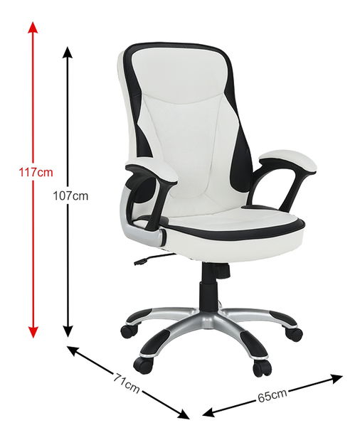 Kancelářské křeslo Aefa (ekokůže bílá + černá)