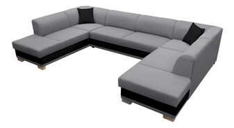 Rohová sedací souprava U Darcia (šedá + černá) (P)