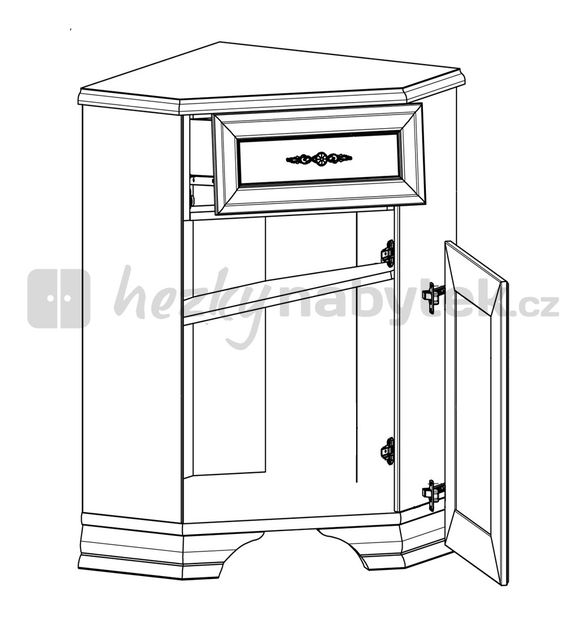 Rohová komoda BRW Kentaki KOMN1D1S