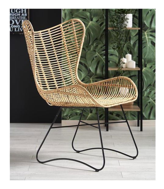 Křeslo Imogene (přírodní + černá)