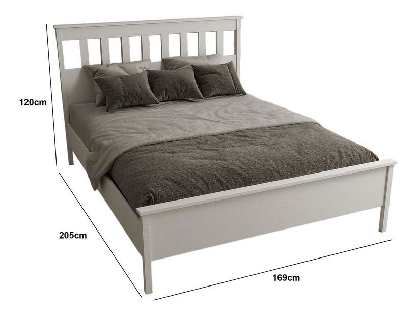 Manželská postel Franc 71 (bílé dřevo)