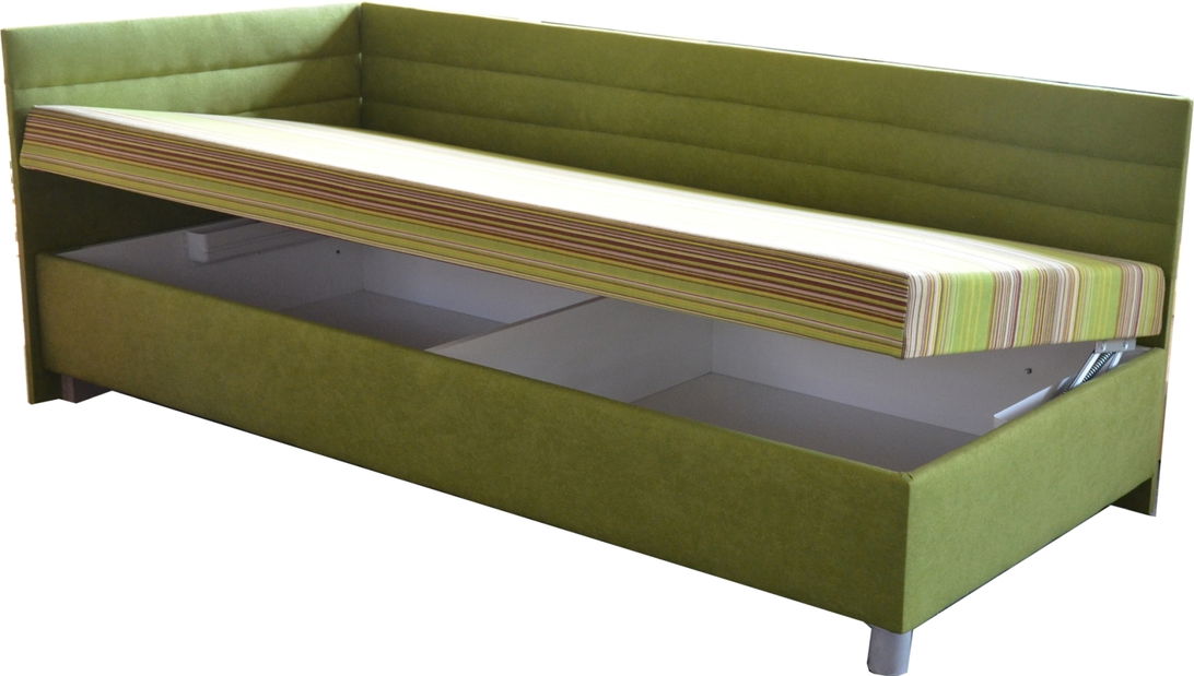 Jednolůžková postel (válenda) 90 cm Etile 2 zelená (L) (s matrací)