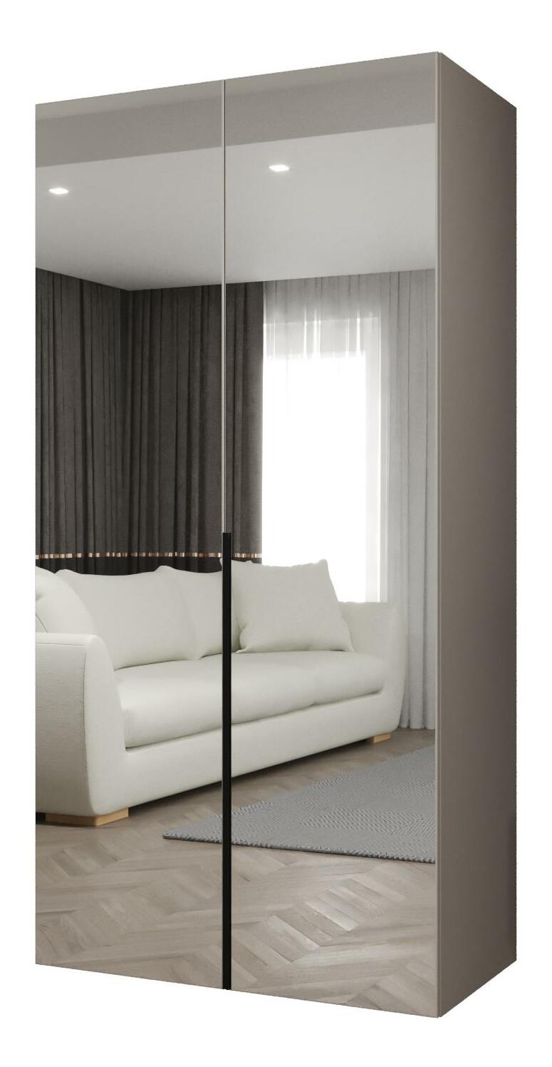 Šatní skříň 100 cm Alice 3 (kašmír + černá)