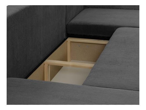 Rohová sedačka U Euston US (šedá + černá) (s úl. prostorem)