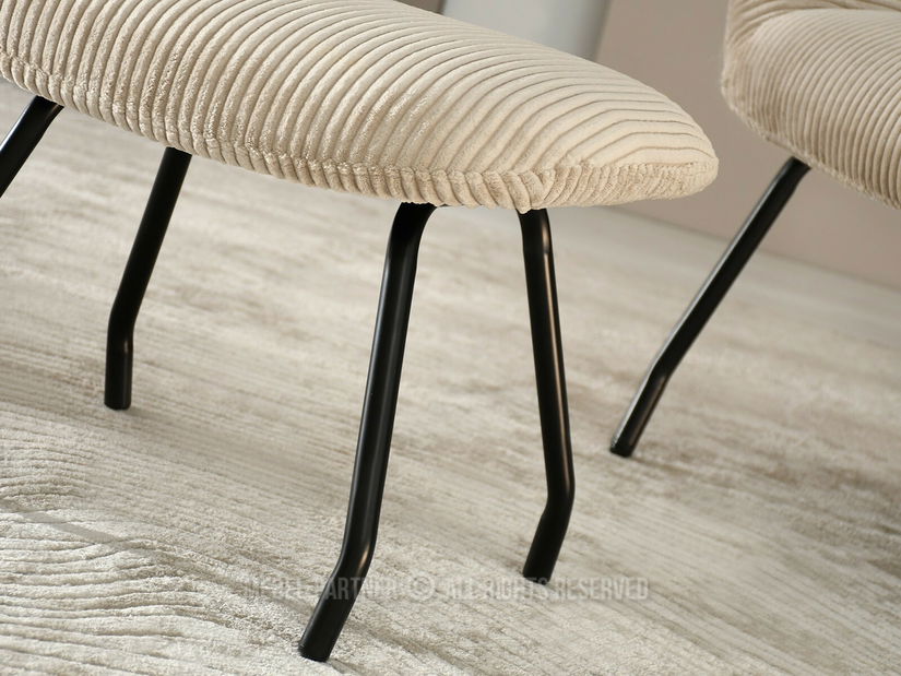 Relaxační křeslo Condorin (písková + černá) (s podnožkou)