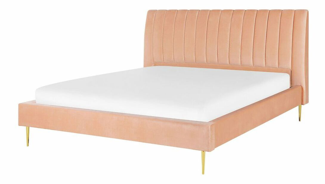 Manželská postel 180 cm MASALA (s roštem) (růžová)