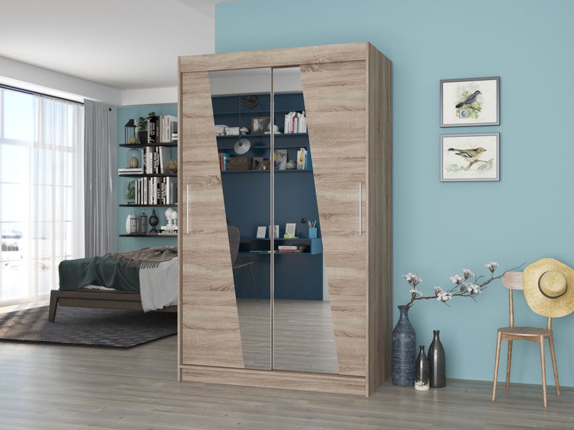 Šatní skříň Tolex (truflová) (se zrcadlem)