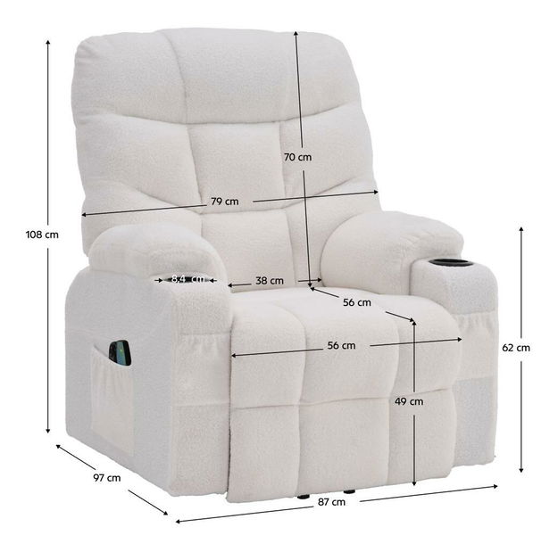 Masážní křeslo Hipocresias (bílá)