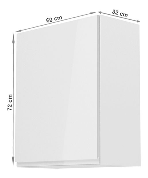 Horní kuchyňská skříňka G601F Aurellia (bílá + lesk bílý) (L)