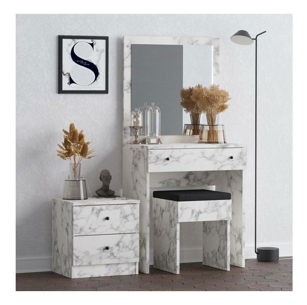 Toaletní stolek Nikki (mramor carrara)