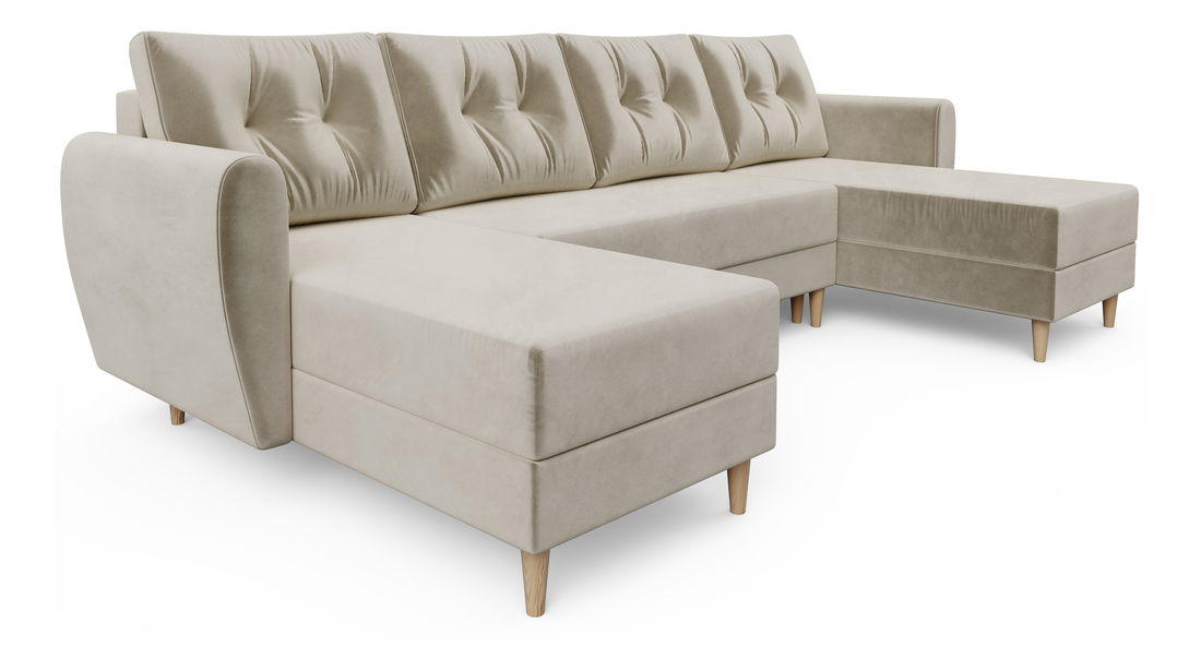 Rohová sedačka ve tvaru U Palermo (béžová) (L)