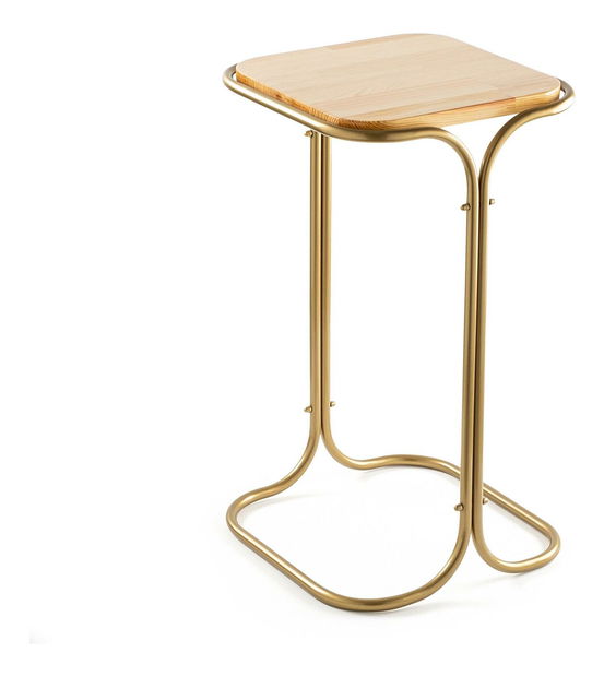 Příruční stolek Stevie C (zlatá + přírodní)