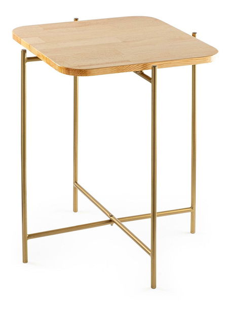 Konferenční stolek Museli 3 (přírodní + zlatá)