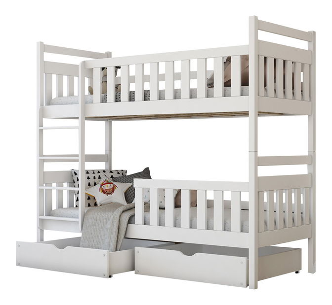 Patrová postel Mikael (bílá) (90x200cm)