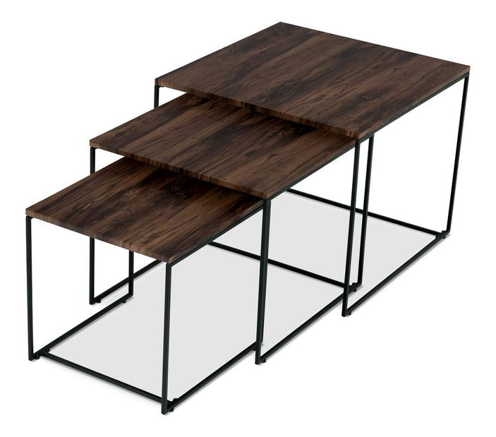 Set 3 konferenčních stolků Adeptos (ořech)