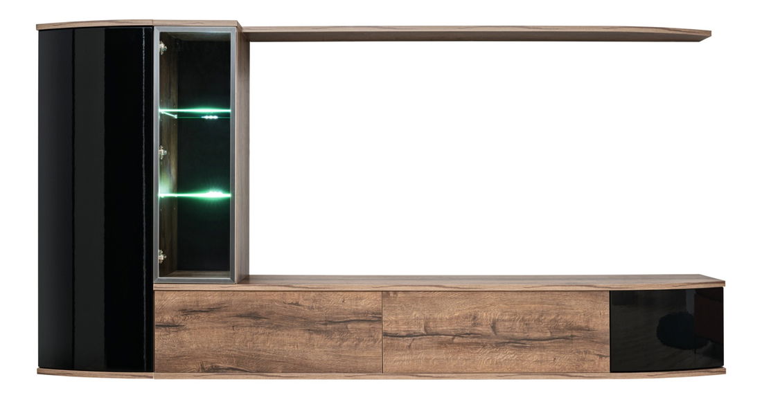 Obývací stěna Derek 20 DMS DK (dub monastyr + černá)