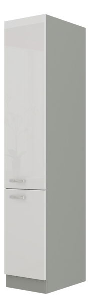 Potravinová kuchyňská skříňka Brunea 40 DK-210 2F (šedá + lesk bílý)