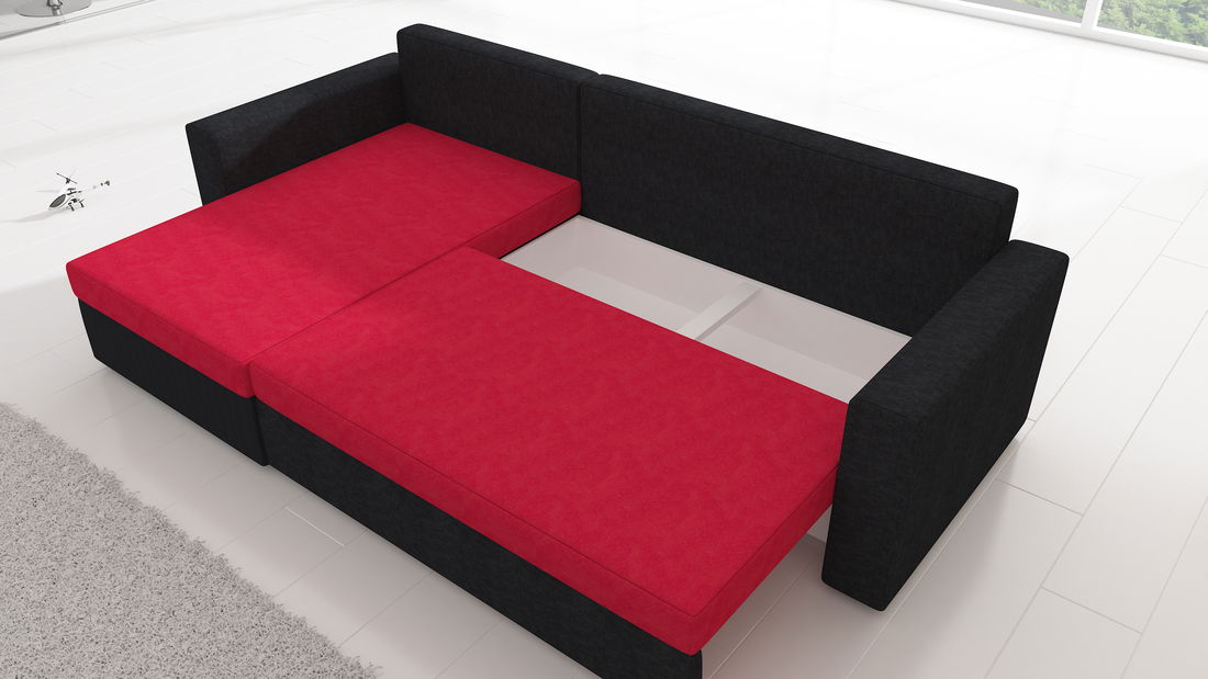 Rohová sedací souprava Levenne (šedá + bílá)