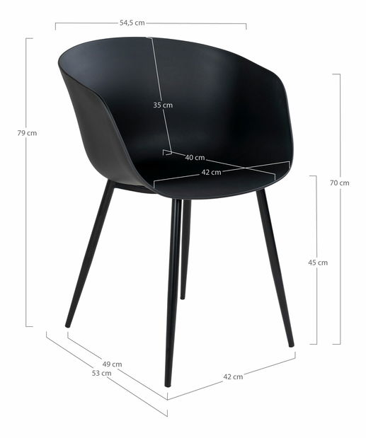 Jídelní židle Rateria (černá)