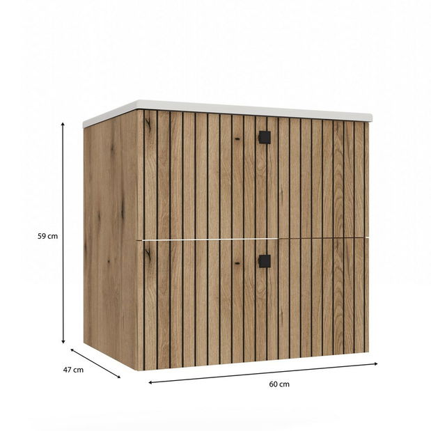 Skříňka pod umyvadlo Terca 1 60 (dub evoke) (s umyvadlem)