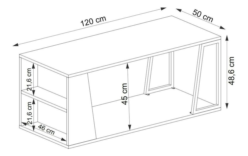 Konferenční stolek Nidupe 2 (dub safírový + bílá)