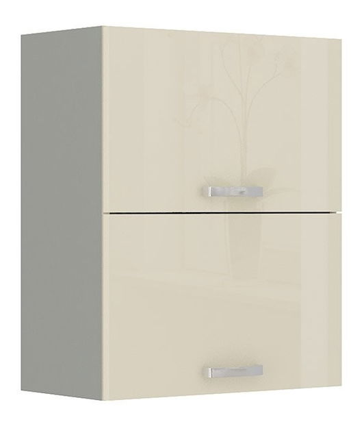 Horní kuchyňská skříňka Milo 60 GU-72 (šedá + krémový lesk)