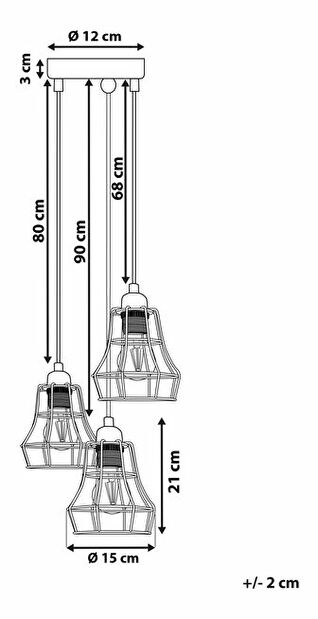 Závěsná lampa Peoria (černá)