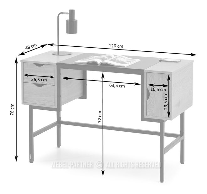PC stolek Loftego (dub + černá)