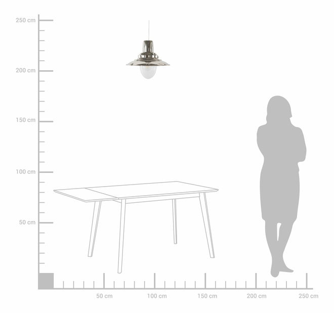 Závěsná lampa Petare (stříbrná)