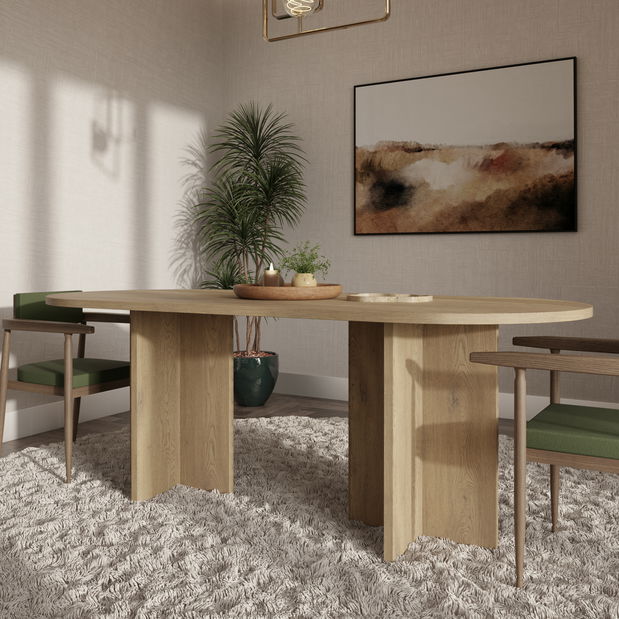 Rozkládací jídelní stůl Ovalina (béžová písková)