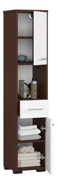 Koupelnová skříňka Fulgor 2D 1SZ 1W (wenge + bílá)