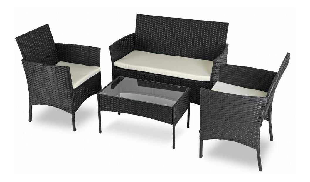 Zahradní set Manta (černá + béžová) (pro 4 osoby)