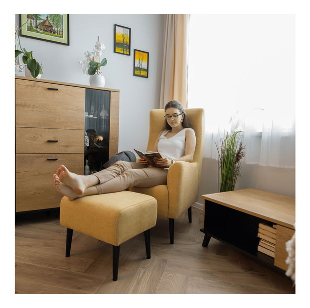 Taburet Saif (žlutá + černá)