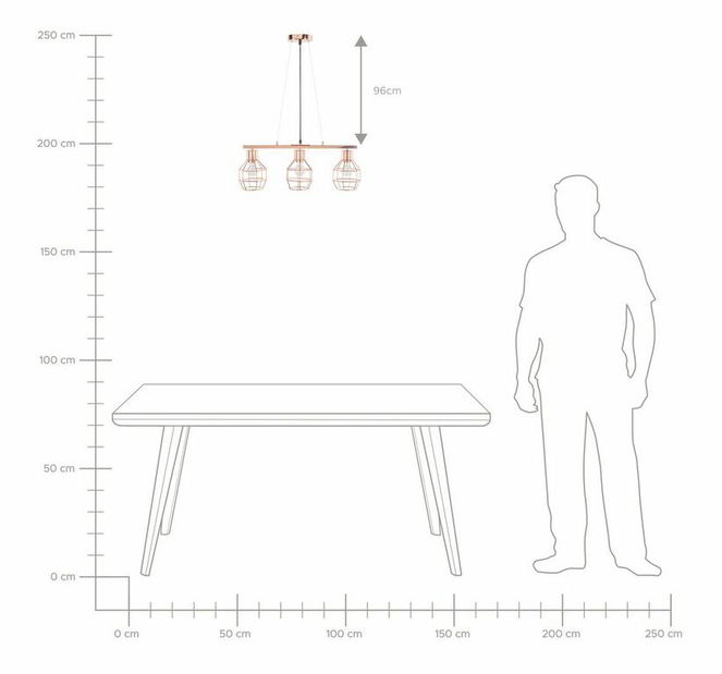 Závěsné svítidlo Ornza (měděná)