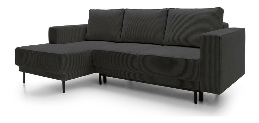 Rohová sedací souprava Rodriguez mini (L) (tmavě šedá + černá)