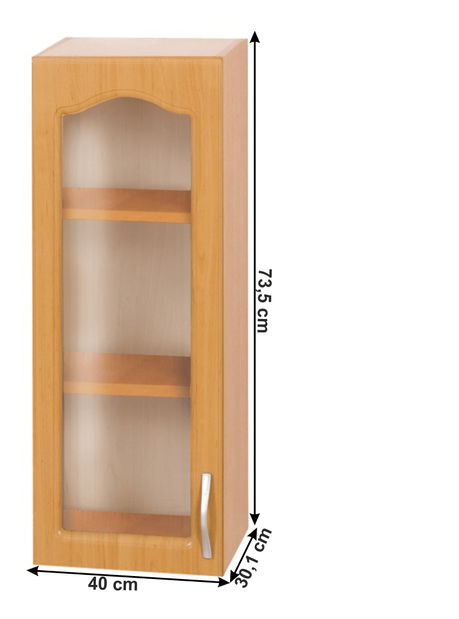 Horní kuchyňská skříňka Leite MDF klasik W40S/L (L)